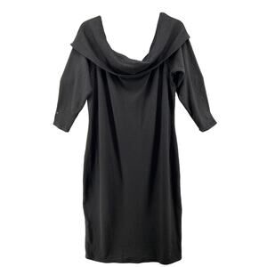 NWT CURVY SENSE Dress Plus Sz 4X‎ Black Sweater Off Shoulder Bodycon 3/4 Sleeve